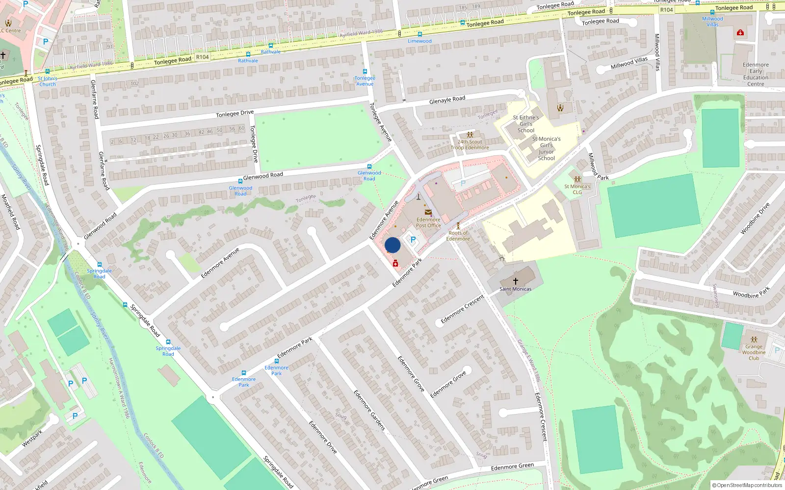 Overhead map showing the location of Apt 5 Edenmore House, 5 Edenmore, SC