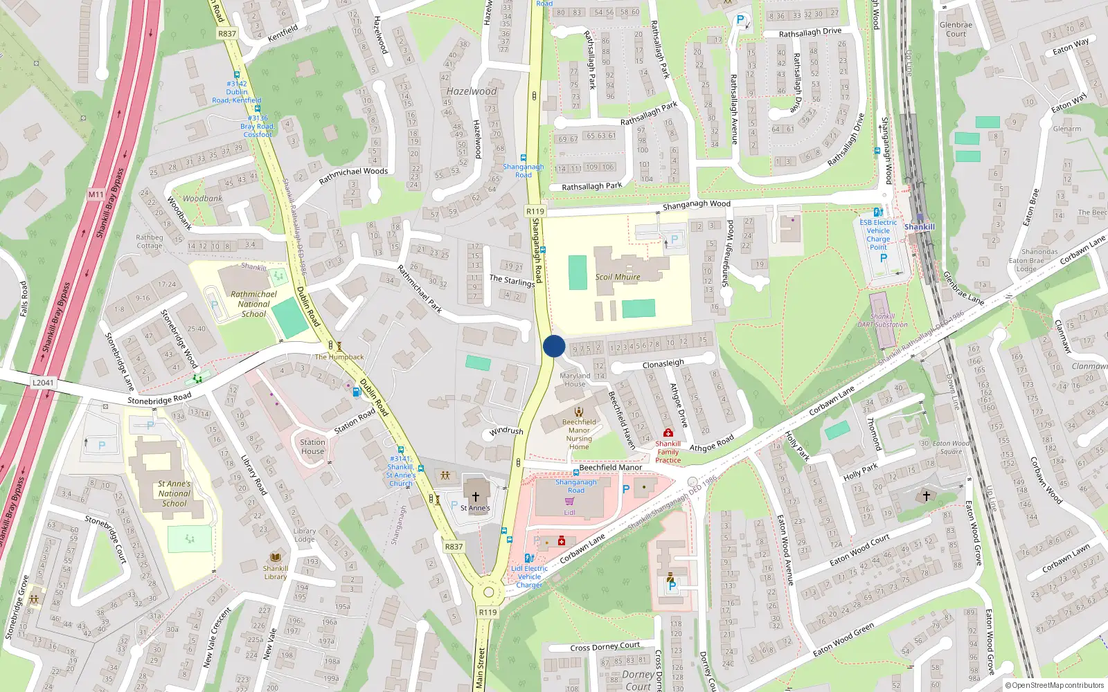 Overhead map showing the location of Apt. 5 Marylands, Shanganagh Road, 5 Maryland, Shankill