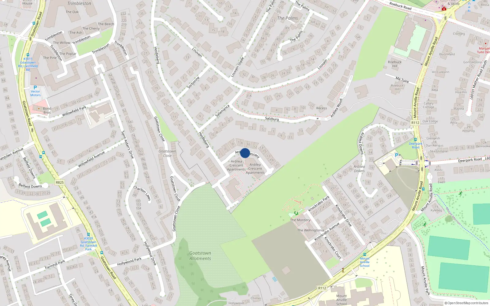 Overhead map showing the location of Apt 51, 51 Ardilea Crescent, Ardilea