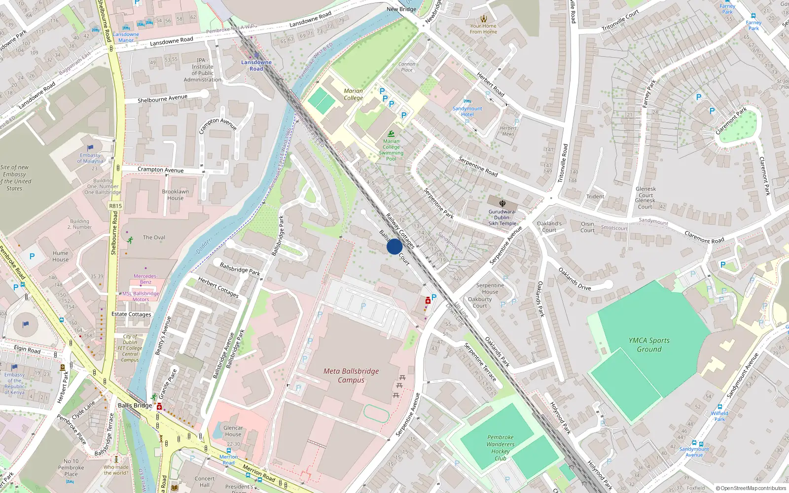 Overhead map showing the location of Apt 6, Alglesa House, Ballsbridge Court, Ballsbridge