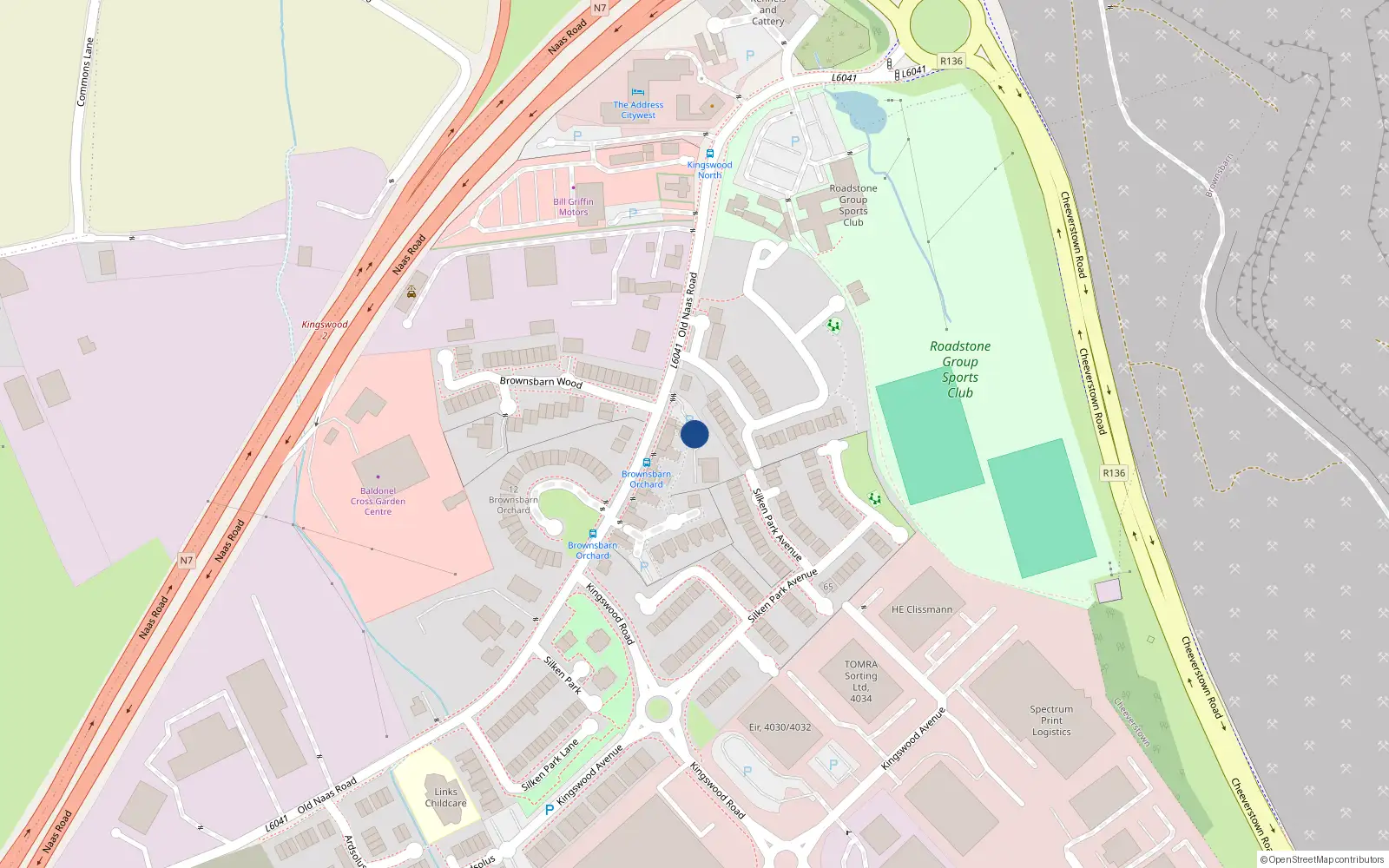 Overhead map showing the location of Apt 6, 6 Brownsbarn Gardens, Brownsbarn