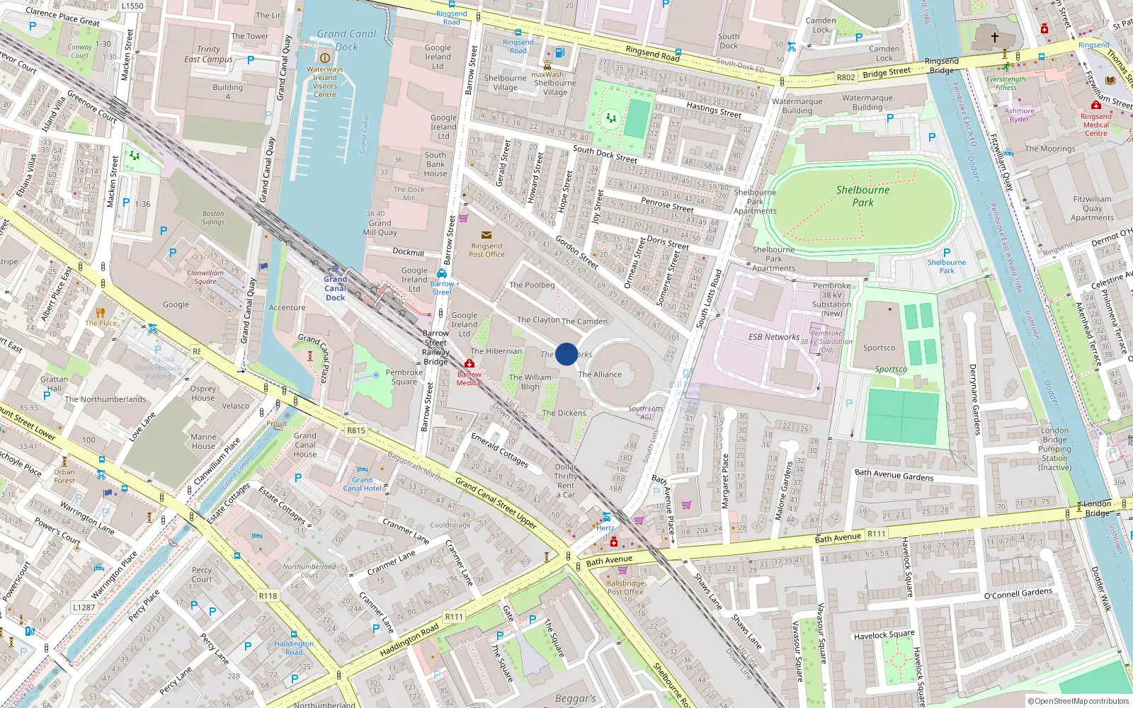 Overhead map showing the location of Apt 6, Clayton House, The Gasworks Dublin 4