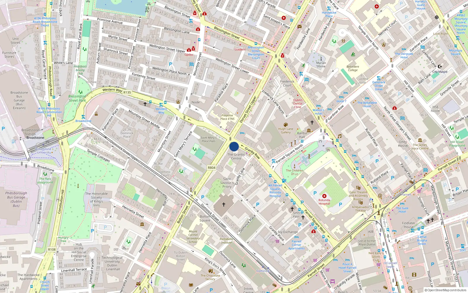 Overhead map showing the location of Apt. 6, 6 Granby Row, Dublin 1