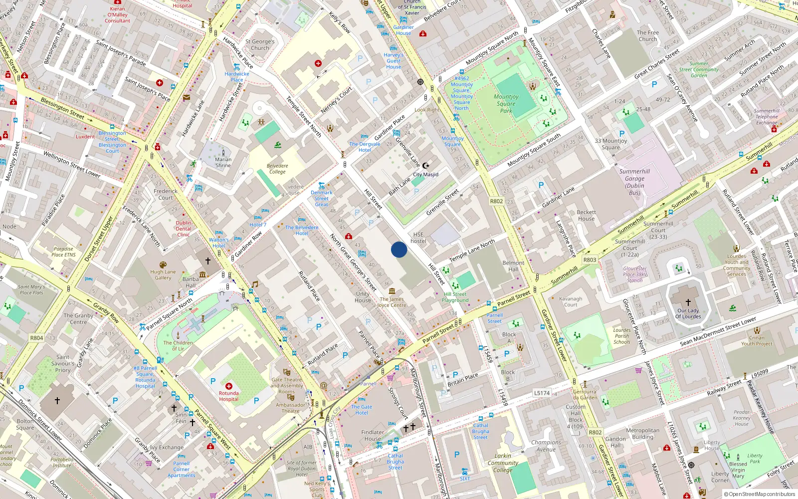Overhead map showing the location of Apt 6, Headfort Court, 37 Hill Street, Dublin 1