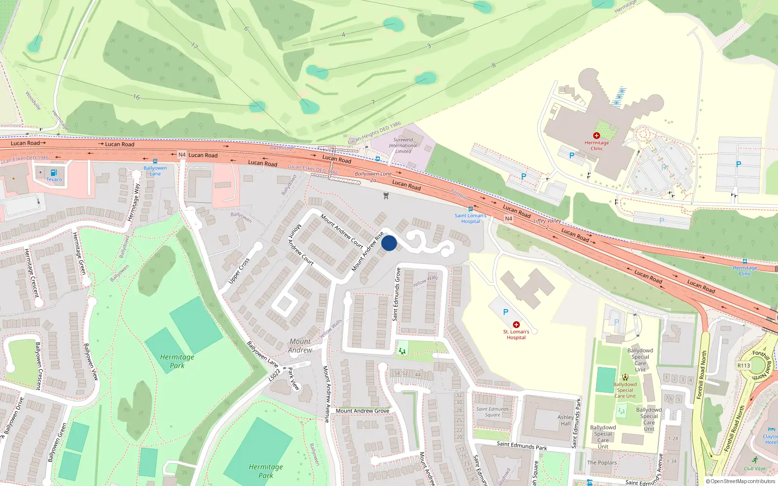 Overhead map showing the location of Apt 6 Mount Andrew Rise, Lucan, 6 Mount Andrew Rise, Lucan