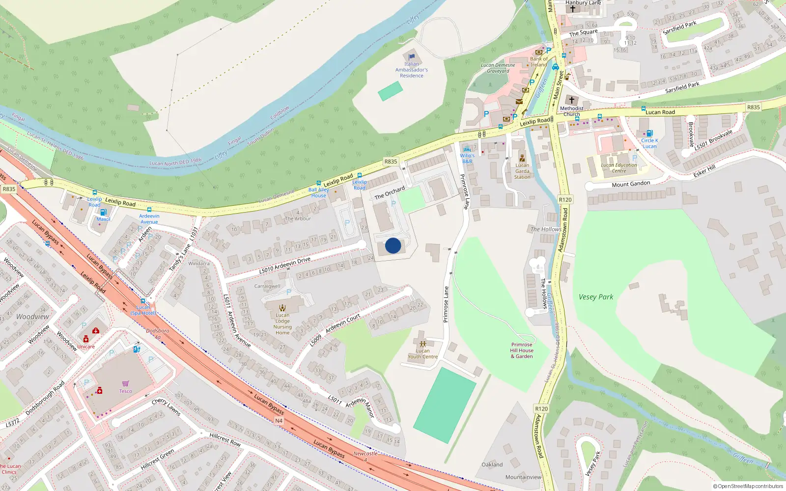 Overhead map showing the location of Apt 60 the Braeburn, The Old Orchard, Lucan