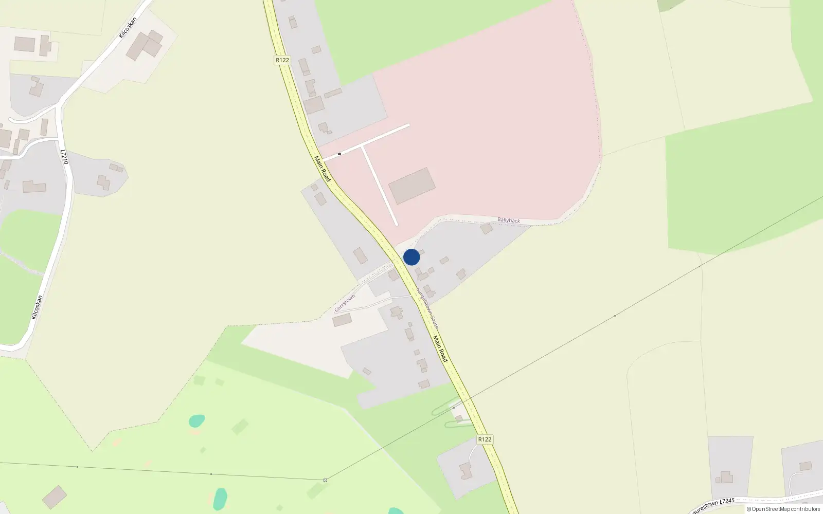 Overhead map showing the location of 1, Surgalstown South, Swords, Co. Dublin