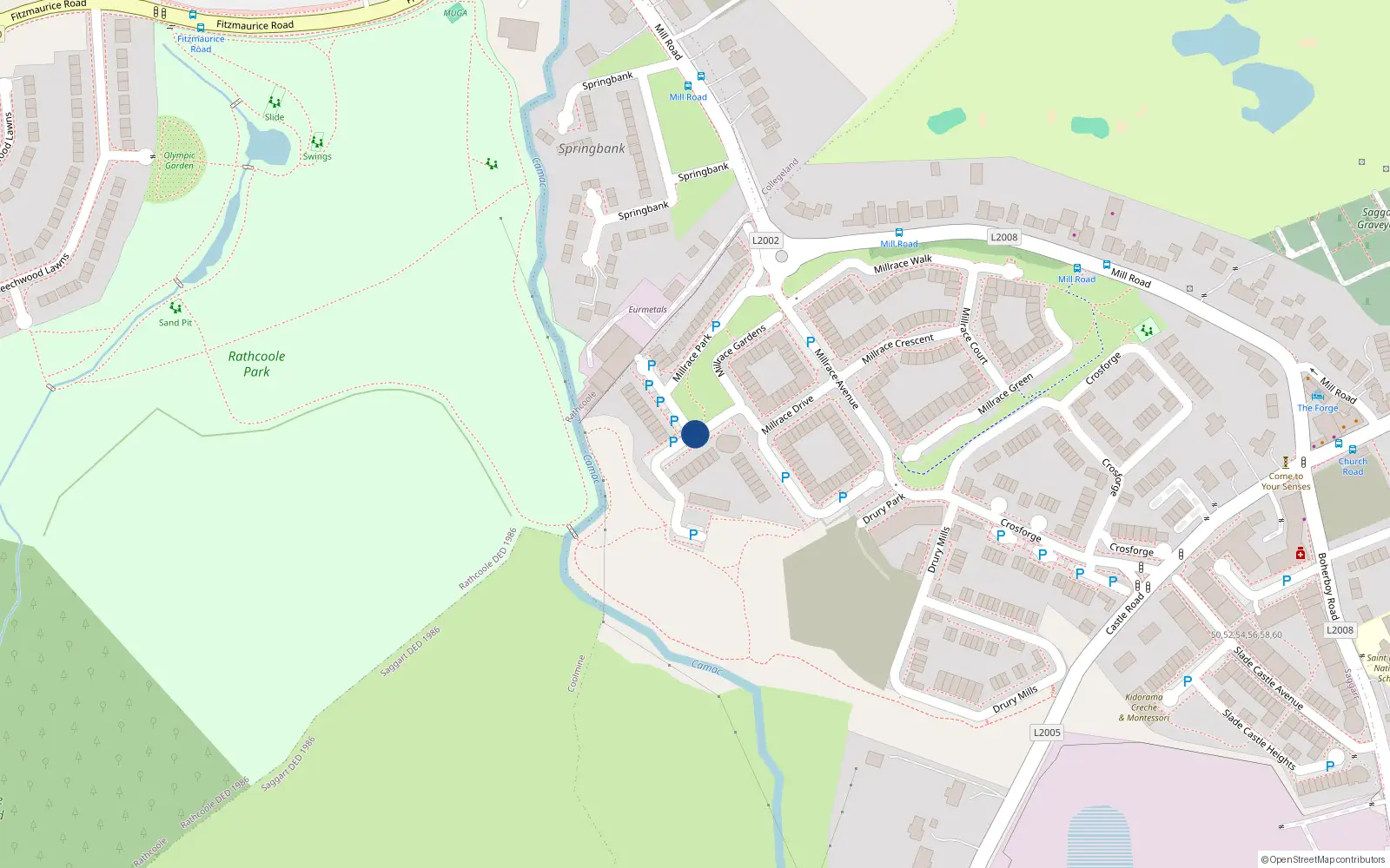 Overhead map showing the location of Apt 62 Millrace Park, Saggart, 62 Millrace Park, Saggart