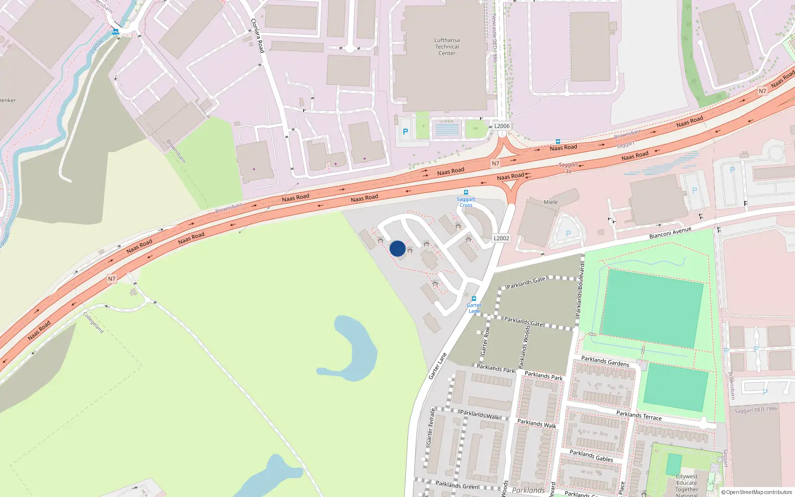 Overhead map showing the location of Apt 65 James Harold Suite, West Park, City West