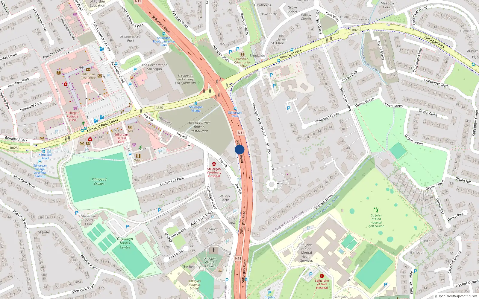 Overhead map showing the location of Apt. 7 Cedarmount, Stillorgan Road, Stillorgan