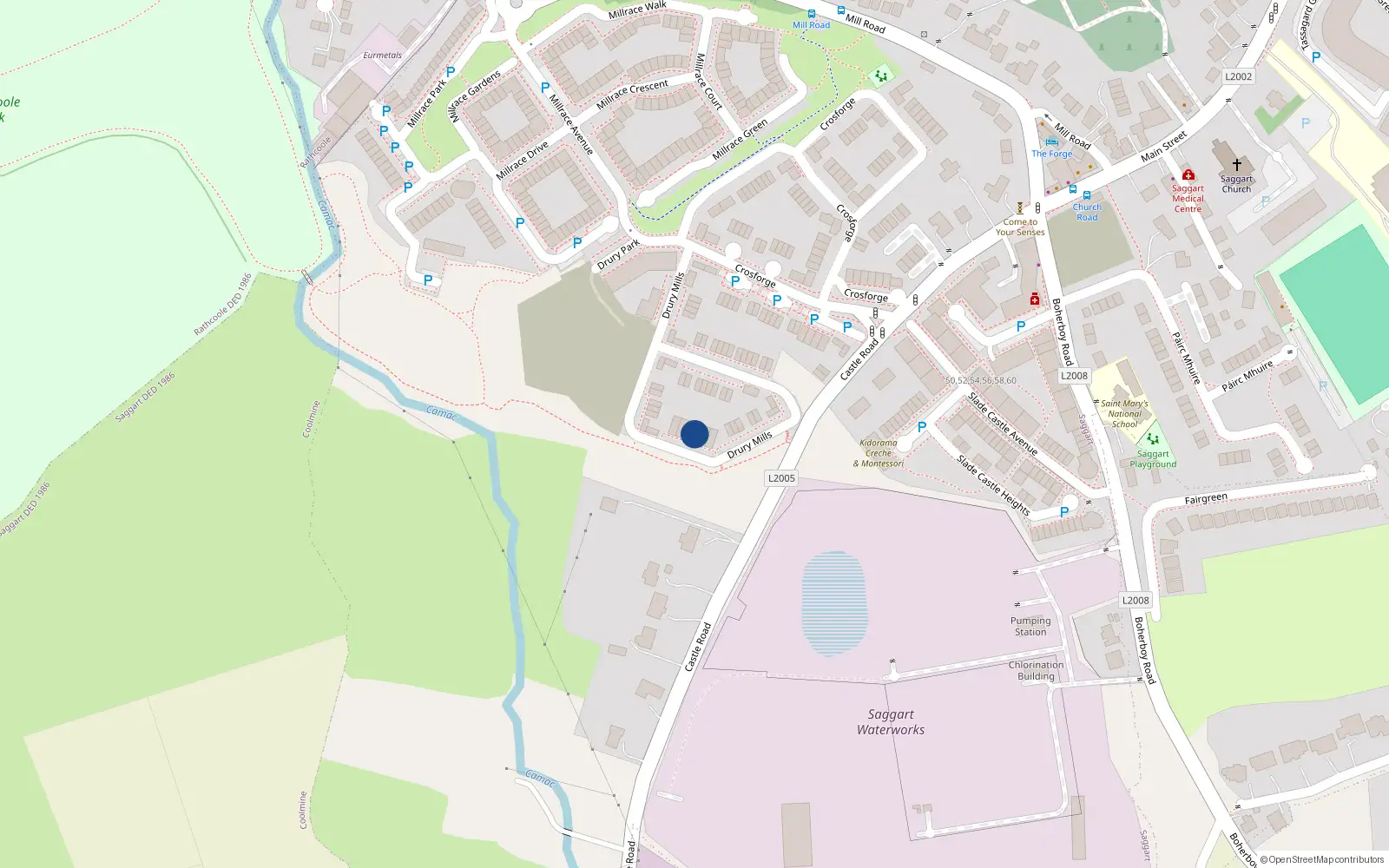 Overhead map showing the location of Apt. 78 Drury Mills, Saggart, 78 Drury Mills, Saggart
