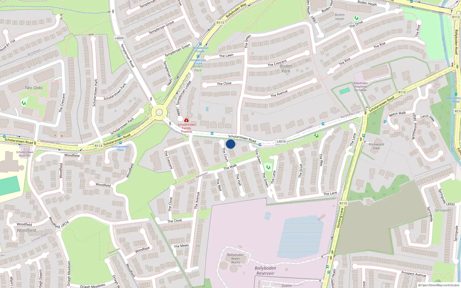 Overhead map showing the location of Apt. 8 the Court Block A2, Ballycullen Gate, 8 The Court, Dublin 16