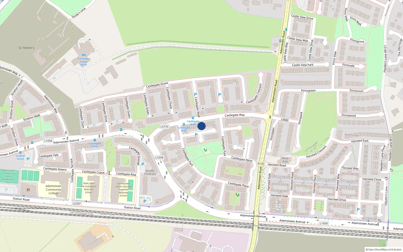 Overhead map showing the location of Apt 85, Gastlegate Way, Adamstown