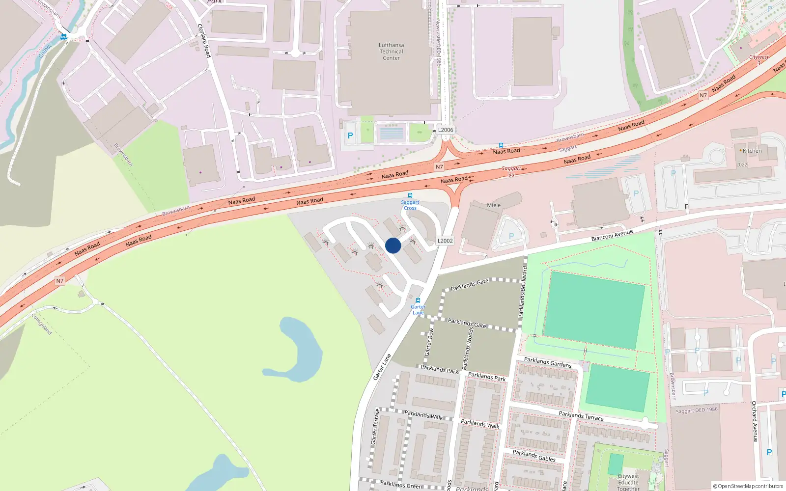 Overhead map showing the location of Apt 88 James O'Toole Block, Westpark Apts, Citywest