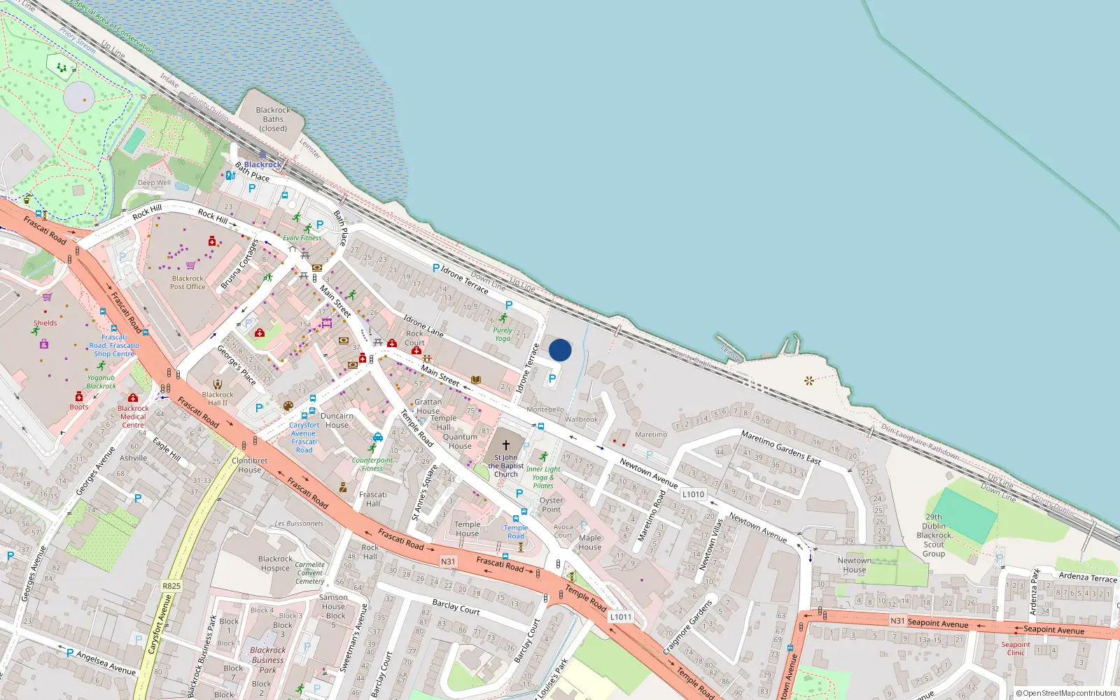 Overhead map showing the location of Apt 9, Rockwell Cove, Blackrock
