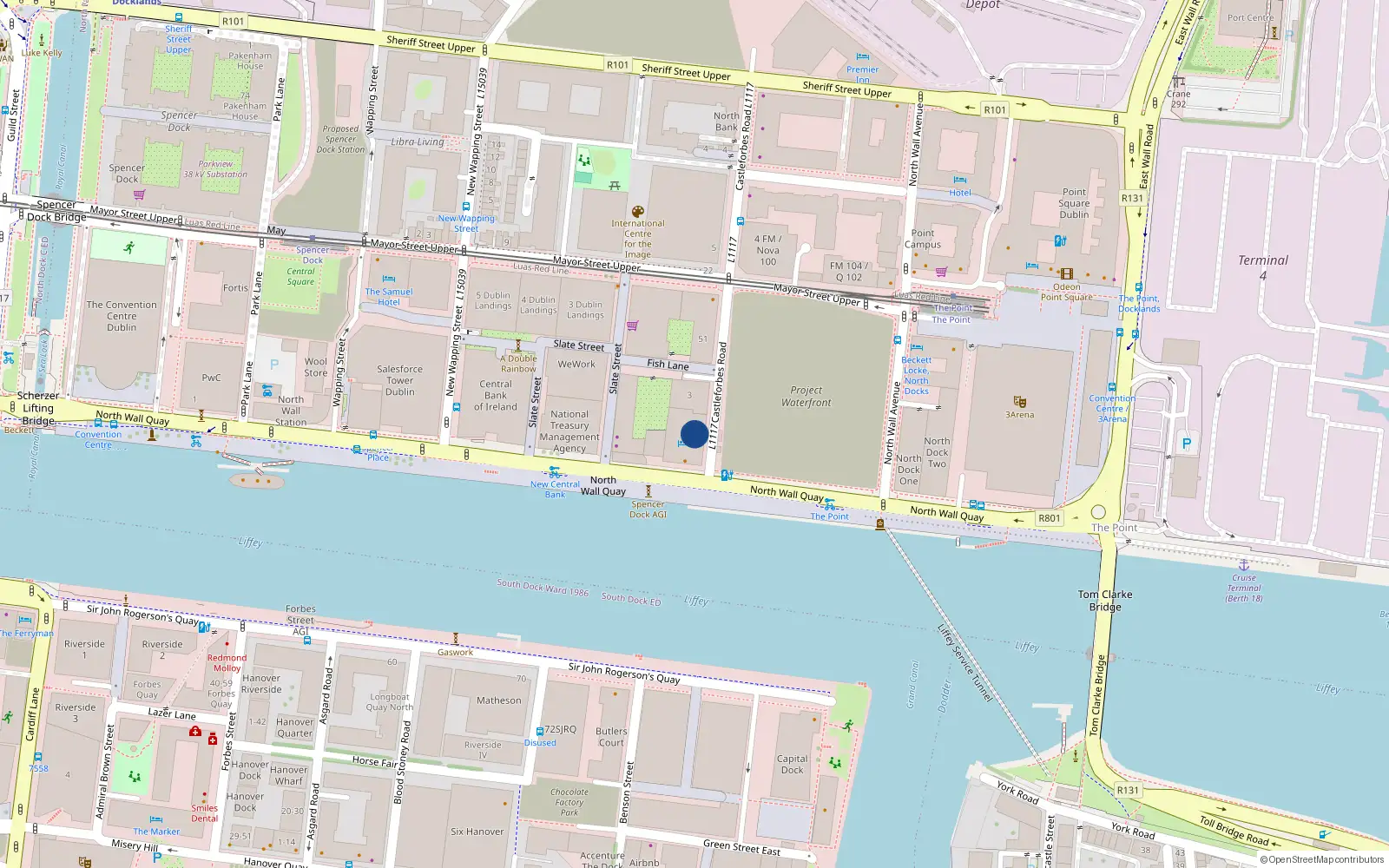 Overhead map showing the location of Apt No 26A, 26 Castleforbes Road, Dublin 1
