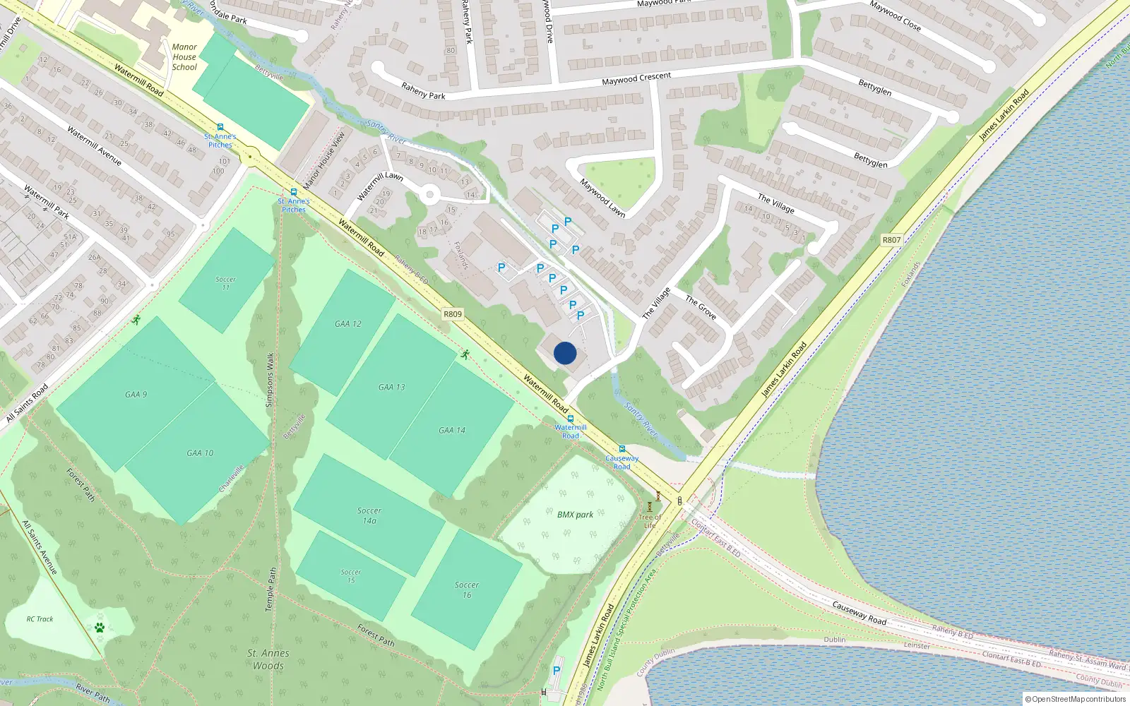 Overhead map showing the location of Apt.24 - Block 4, Watermill, Raheny
