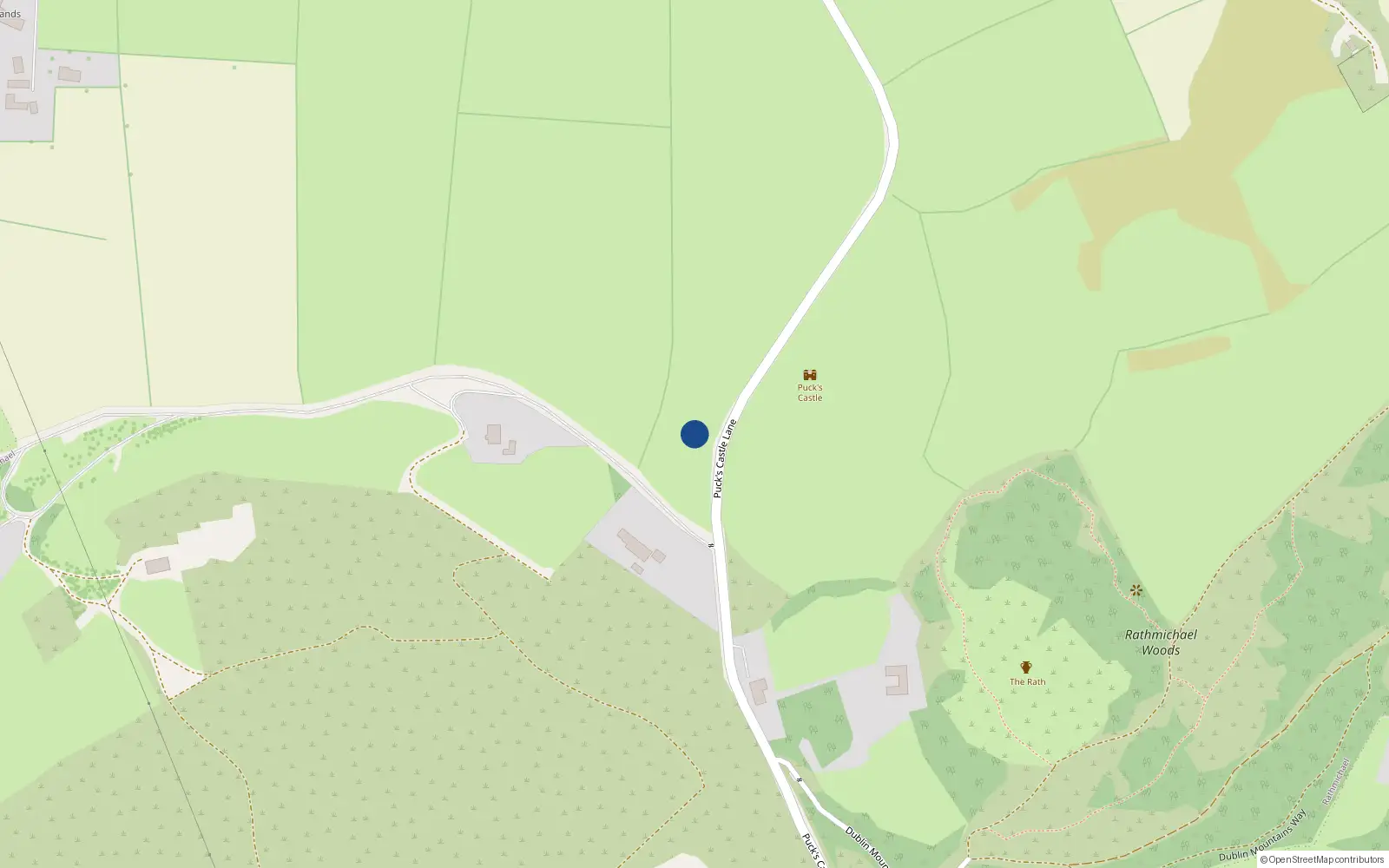 Overhead map showing the location of Aravon School, Rathmichael, County Dublin
