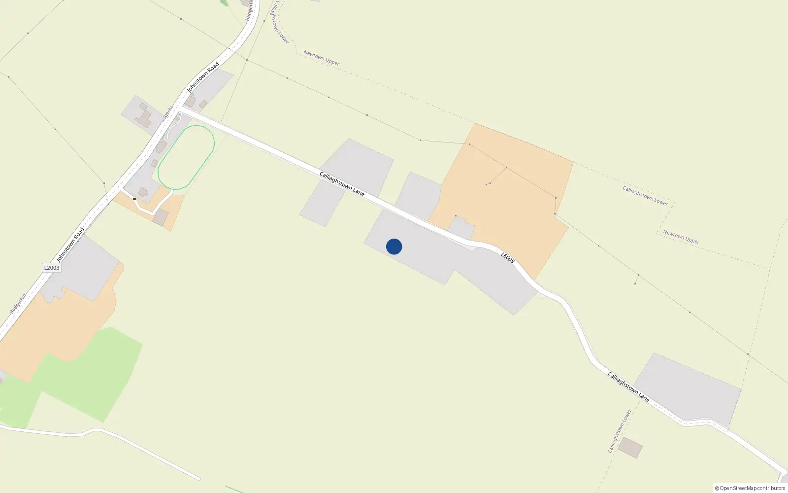 Overhead map showing the location of Kilteel Road, Rathcoole