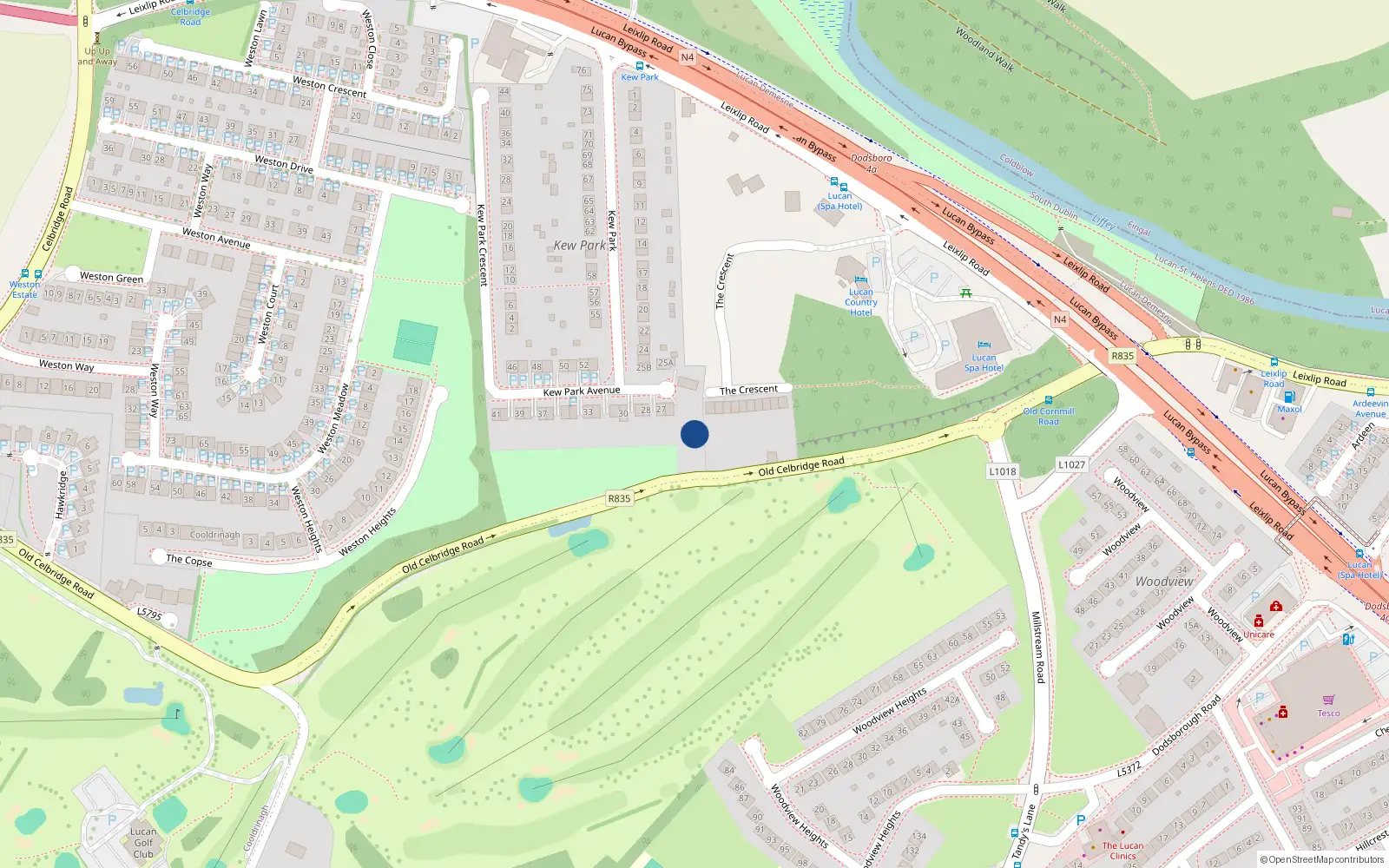 Overhead map showing the location of Artisan Lodge, The Crescent, Lucan