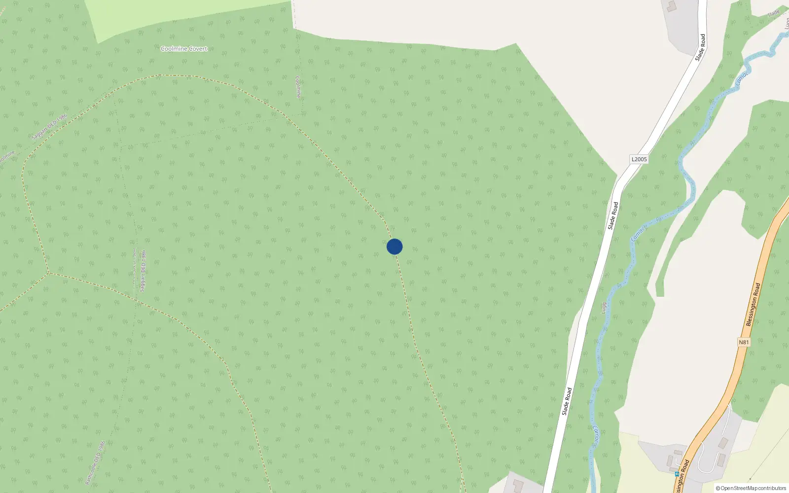 Overhead map showing the location of Lugg, Co. Dublin