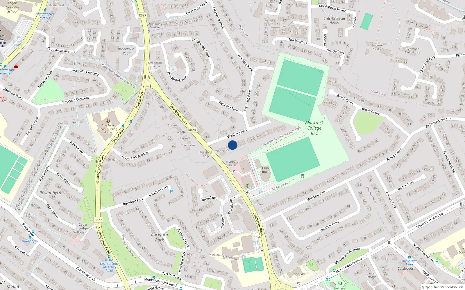 Overhead map showing the location of Mountashton, Dublin, Co. Dublin