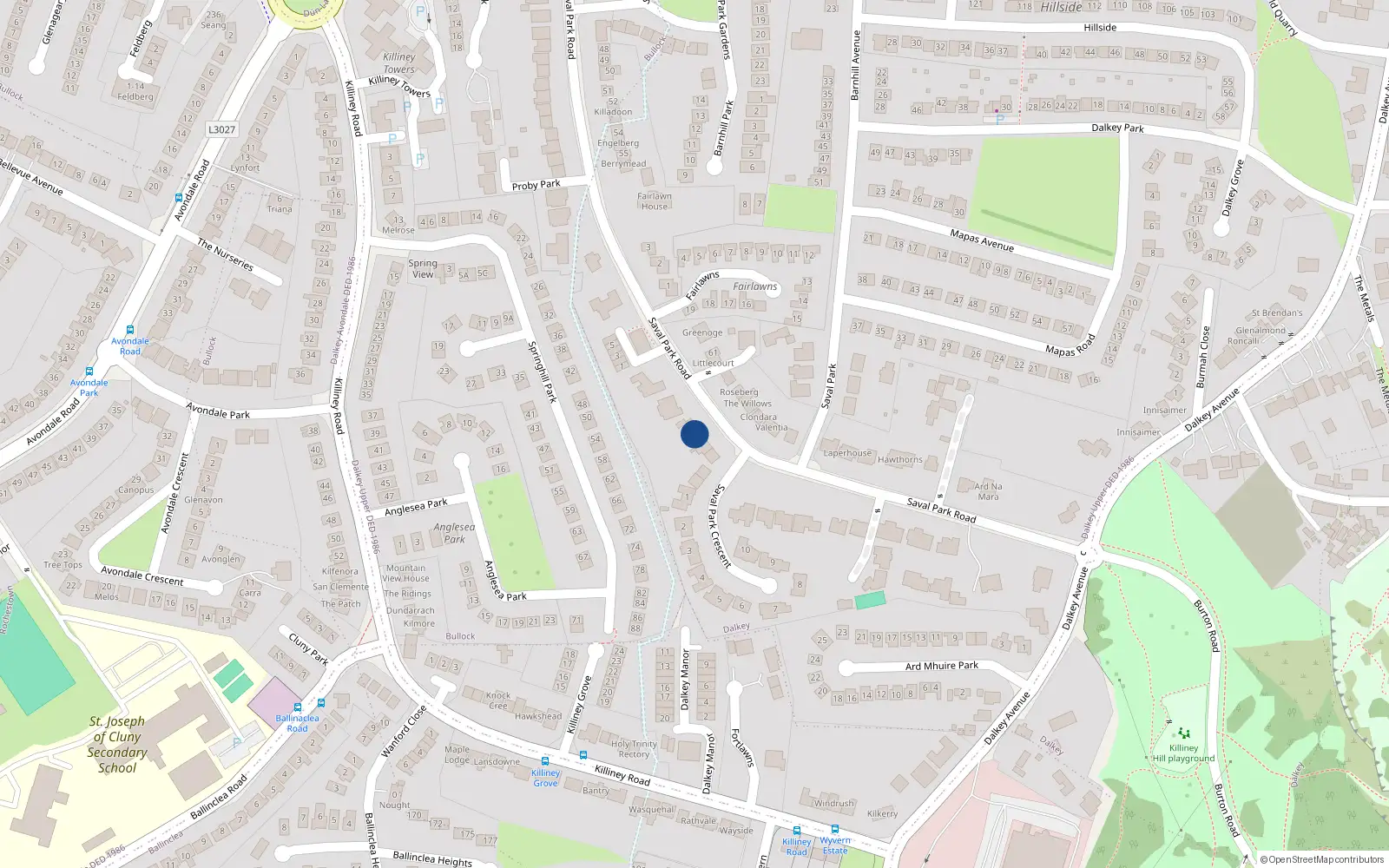 Overhead map showing the location of Dalkey, Dublin, Co. Dublin