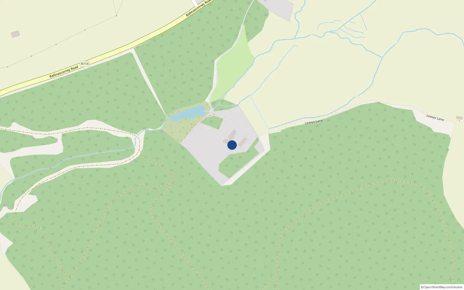 Overhead map showing the location of Ballinascorney Upper, Co. Dublin