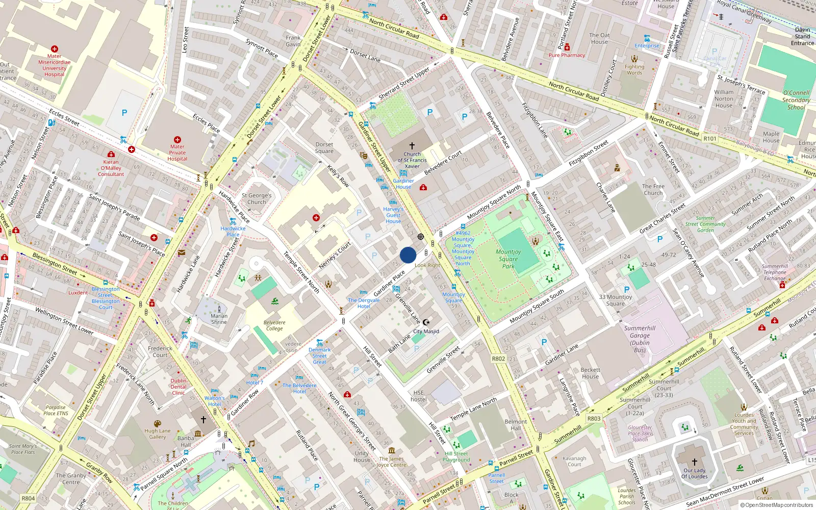 Overhead map showing the location of Rotunda, Dublin 1, Co. Dublin