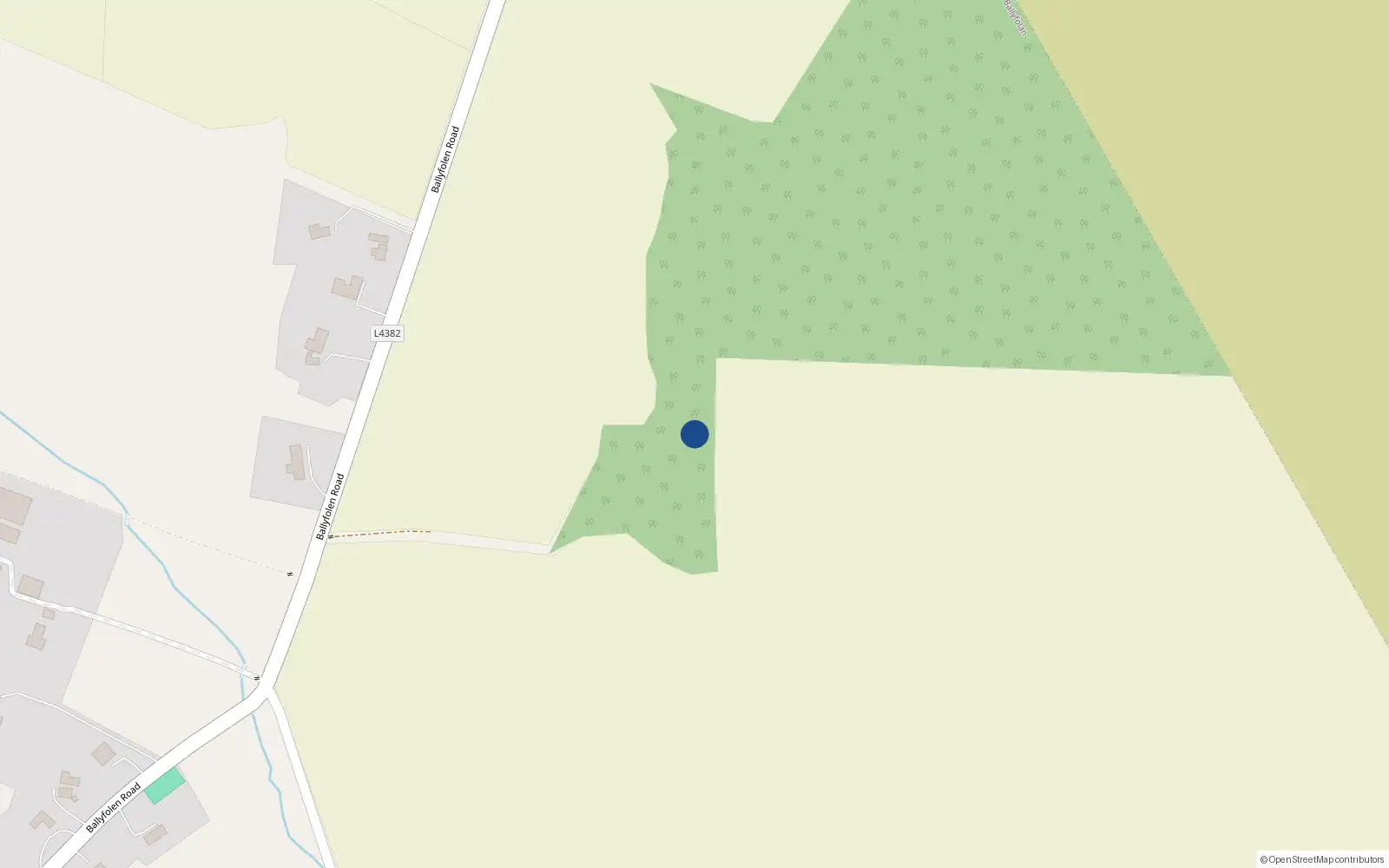 Overhead map showing the location of Beechwood, Buttermountain, Brittas