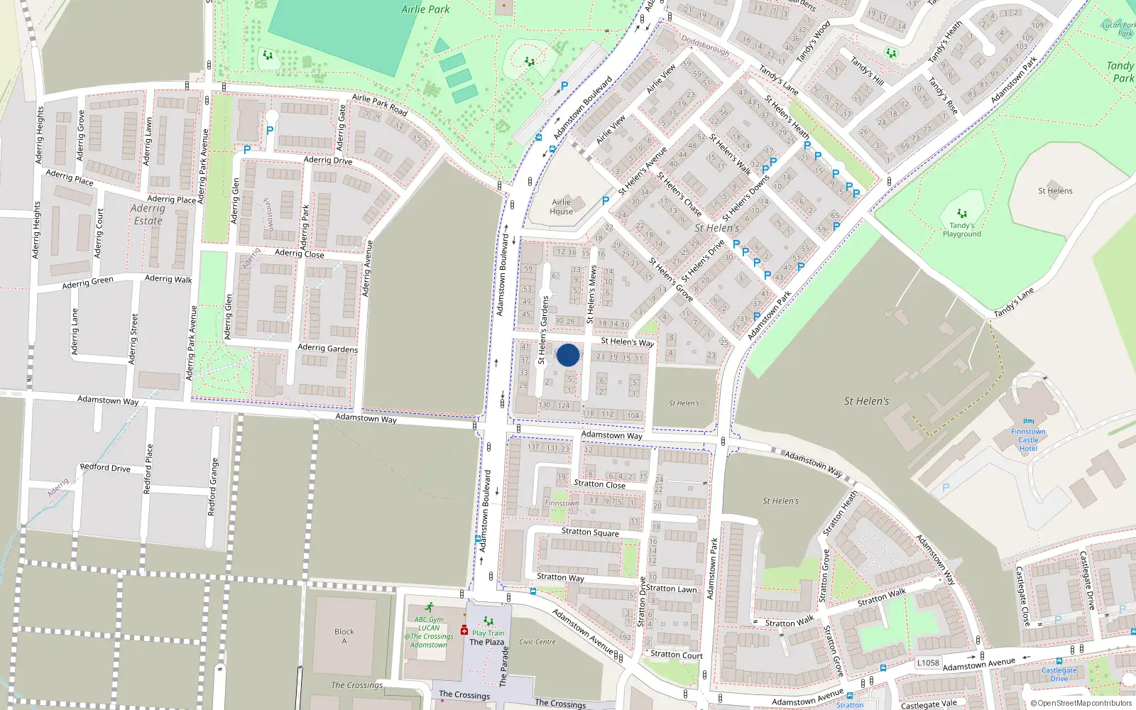 Overhead map showing the location of Block 31, 31 Saint Helens Way, Lucan