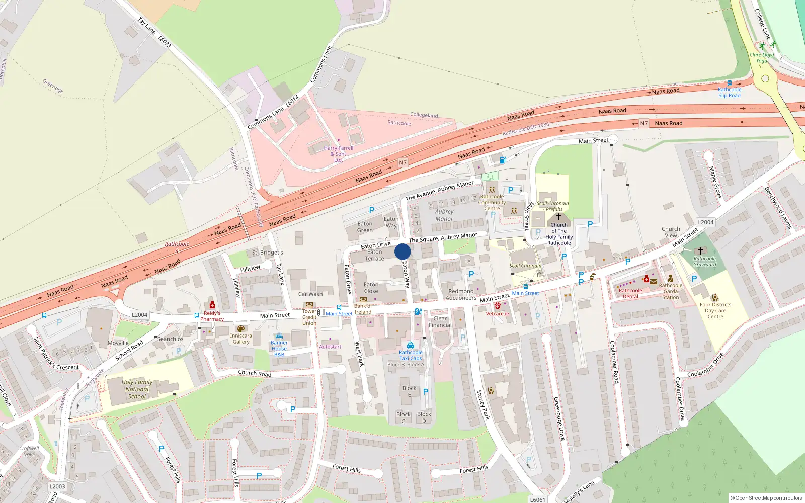 Overhead map showing the location of Block 5 Apartment 10, 10 Eaton Way, Rathcoole