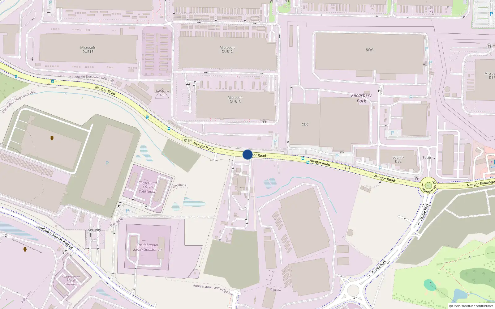 Overhead map showing the location of Block 8, 8 Nangor Road, Ballybane