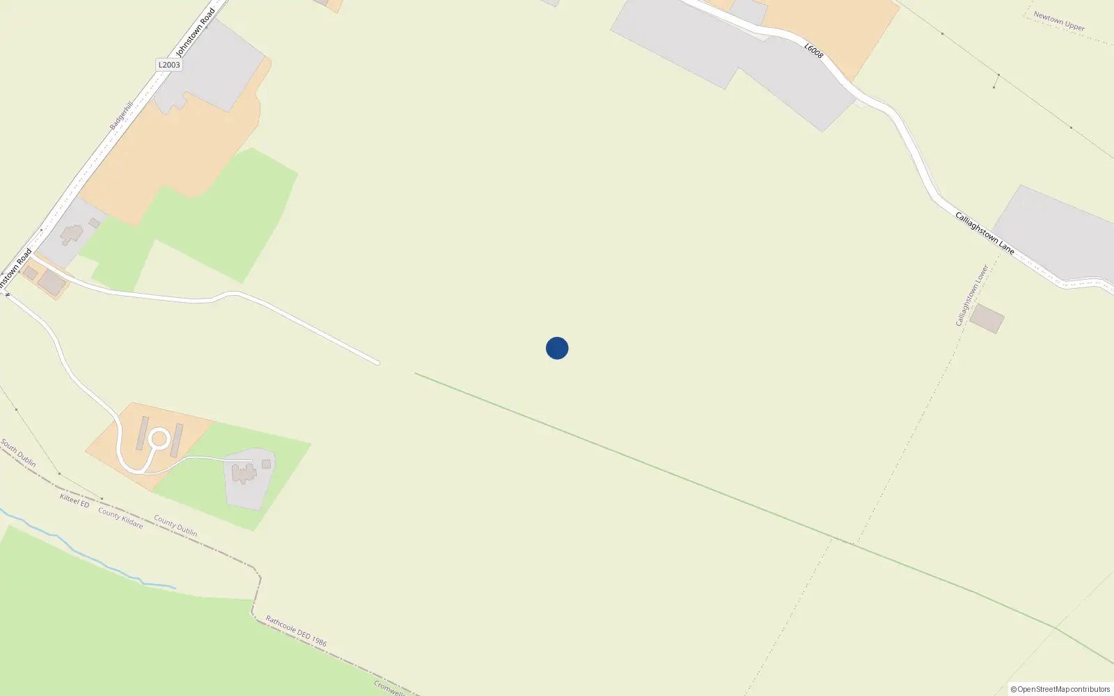 Overhead map showing the location of Calliaghstown Lower, Oldmill, Co. Dublin