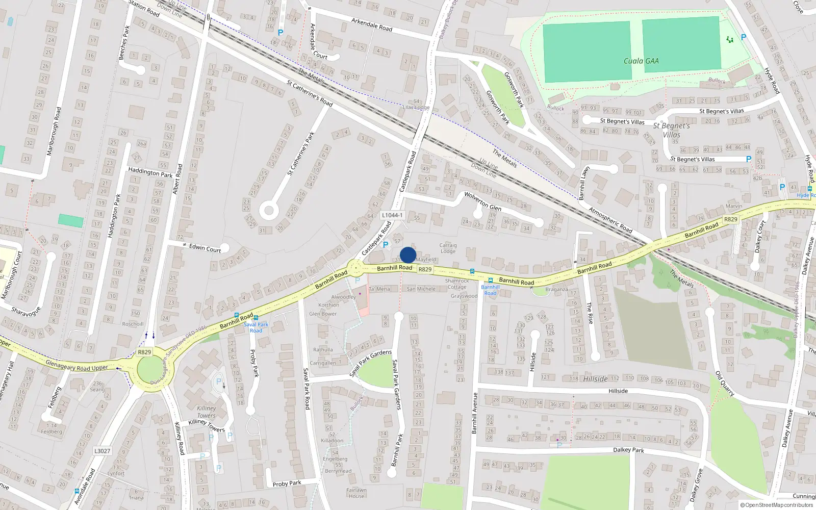 Overhead map showing the location of Dalkey, Dublin, Co. Dublin