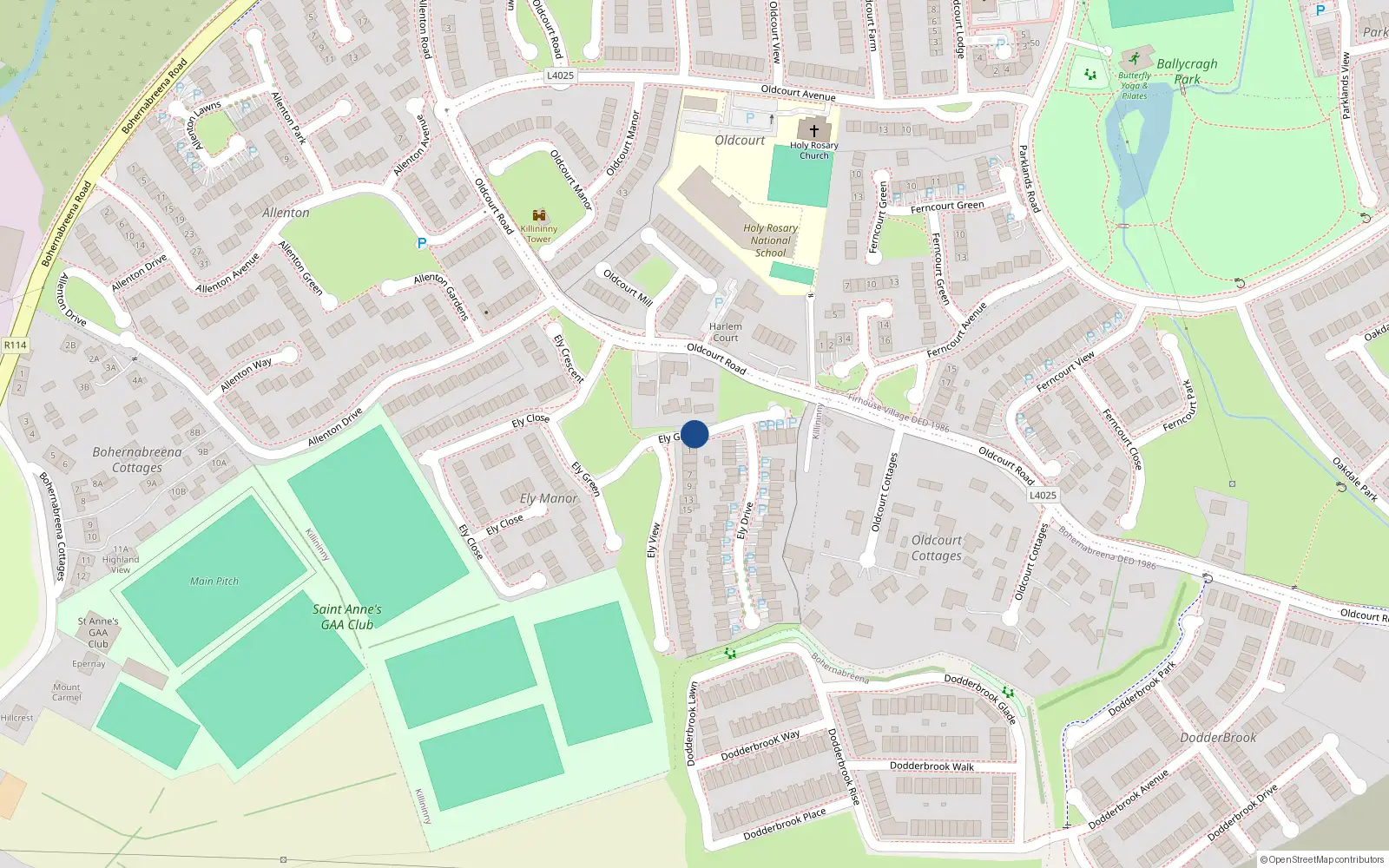 Overhead map showing the location of Ely Grove, Firhouse