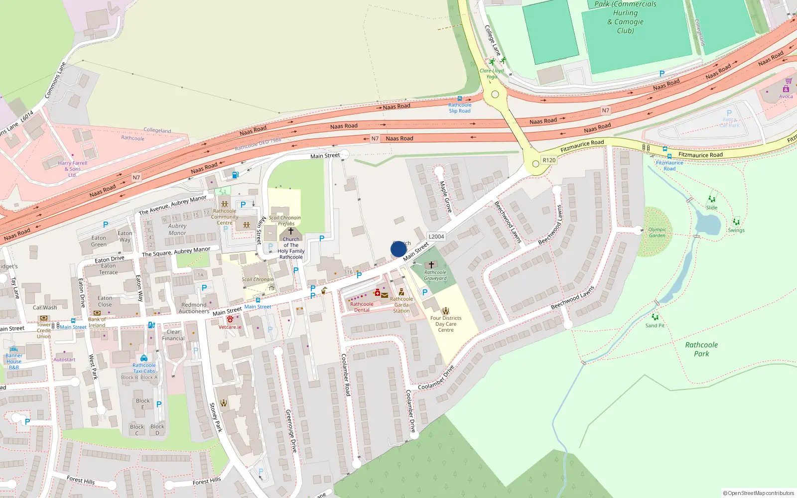 Overhead map showing the location of Church View, Rathcoole, Co. Dublin