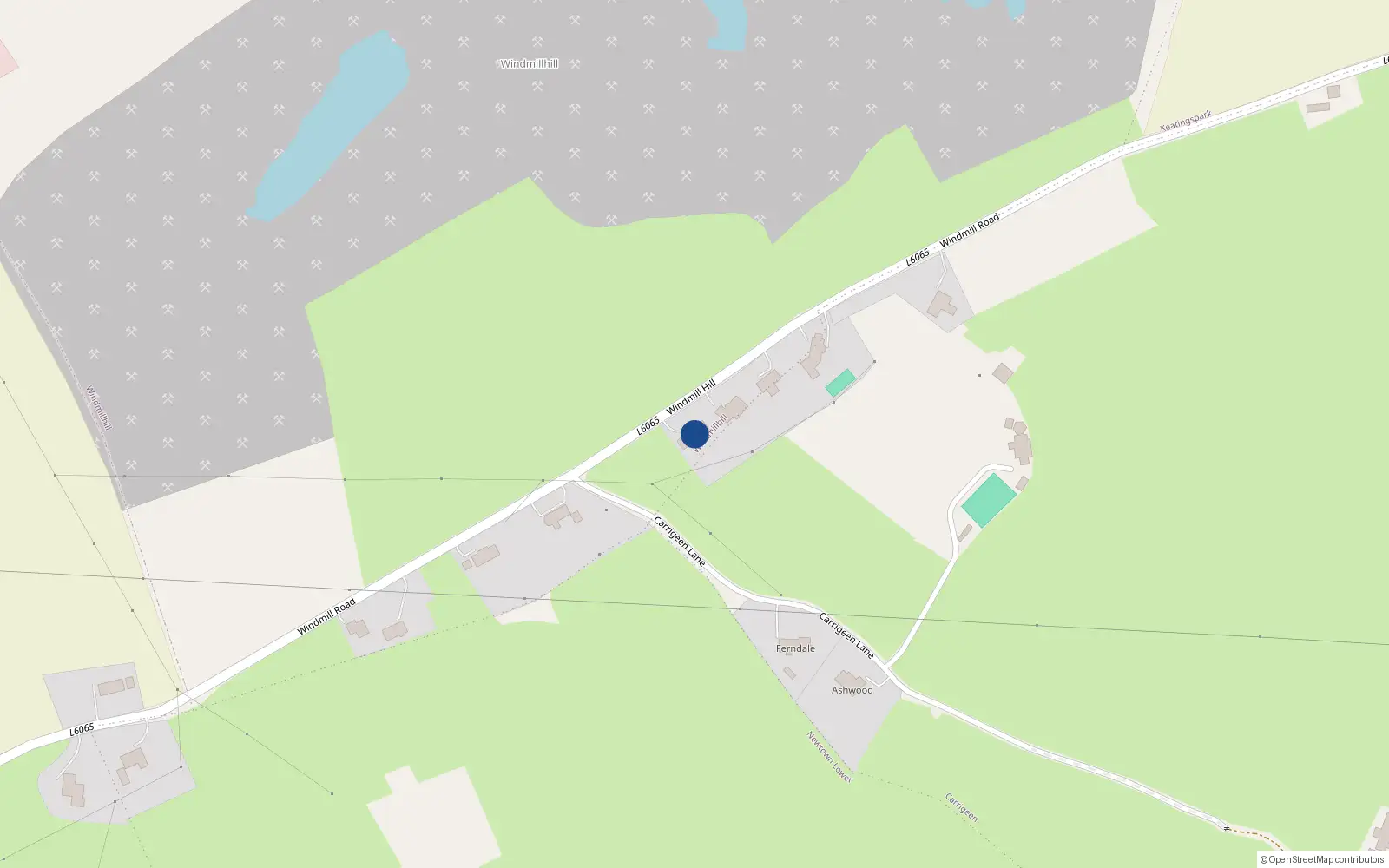 Overhead map showing the location of Clonford, Windmillhill, Rathcoole, Co. Dublin