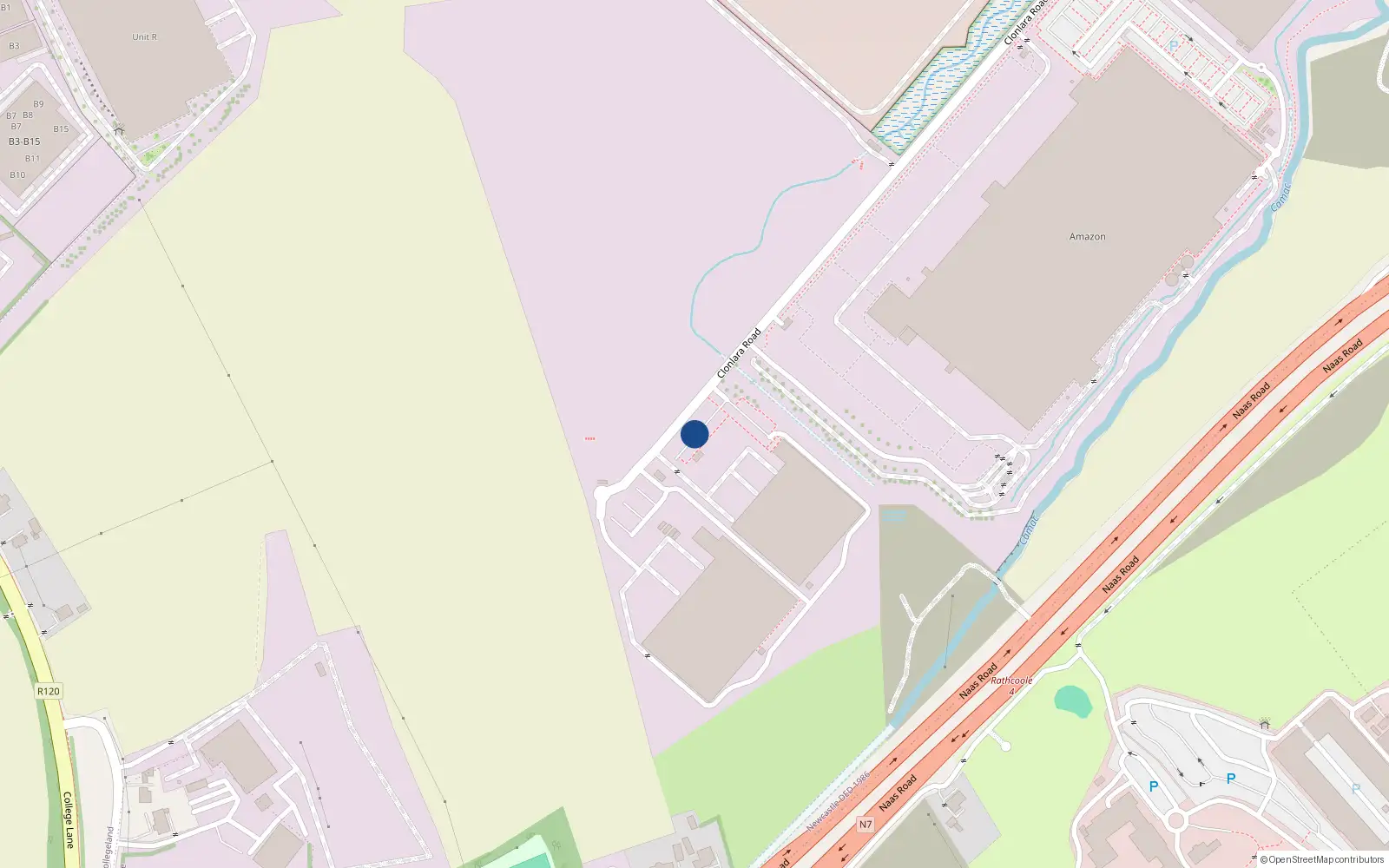 Overhead map showing the location of Collegeland, Co. Dublin