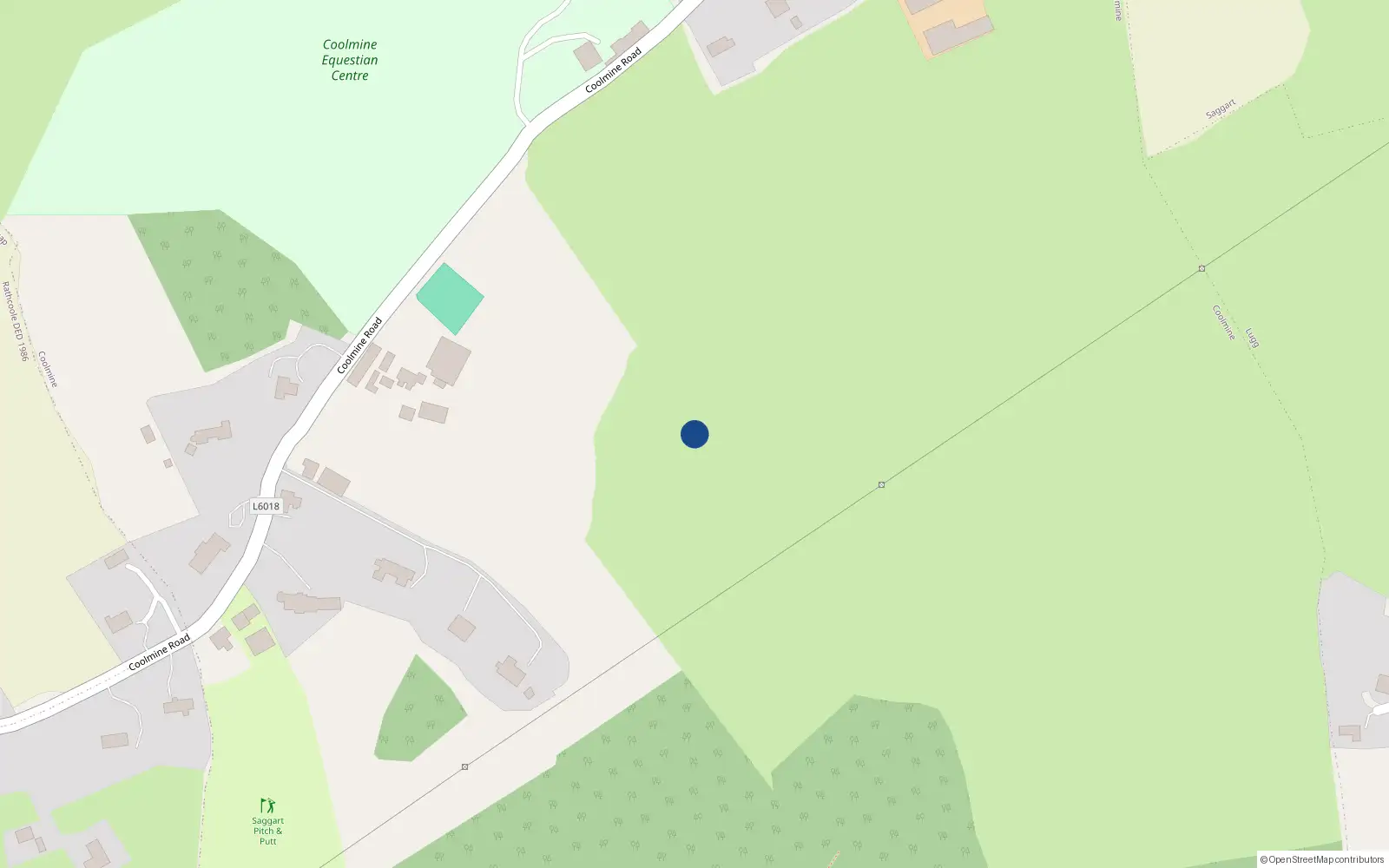 Overhead map showing the location of Coolmine, Co. Dublin