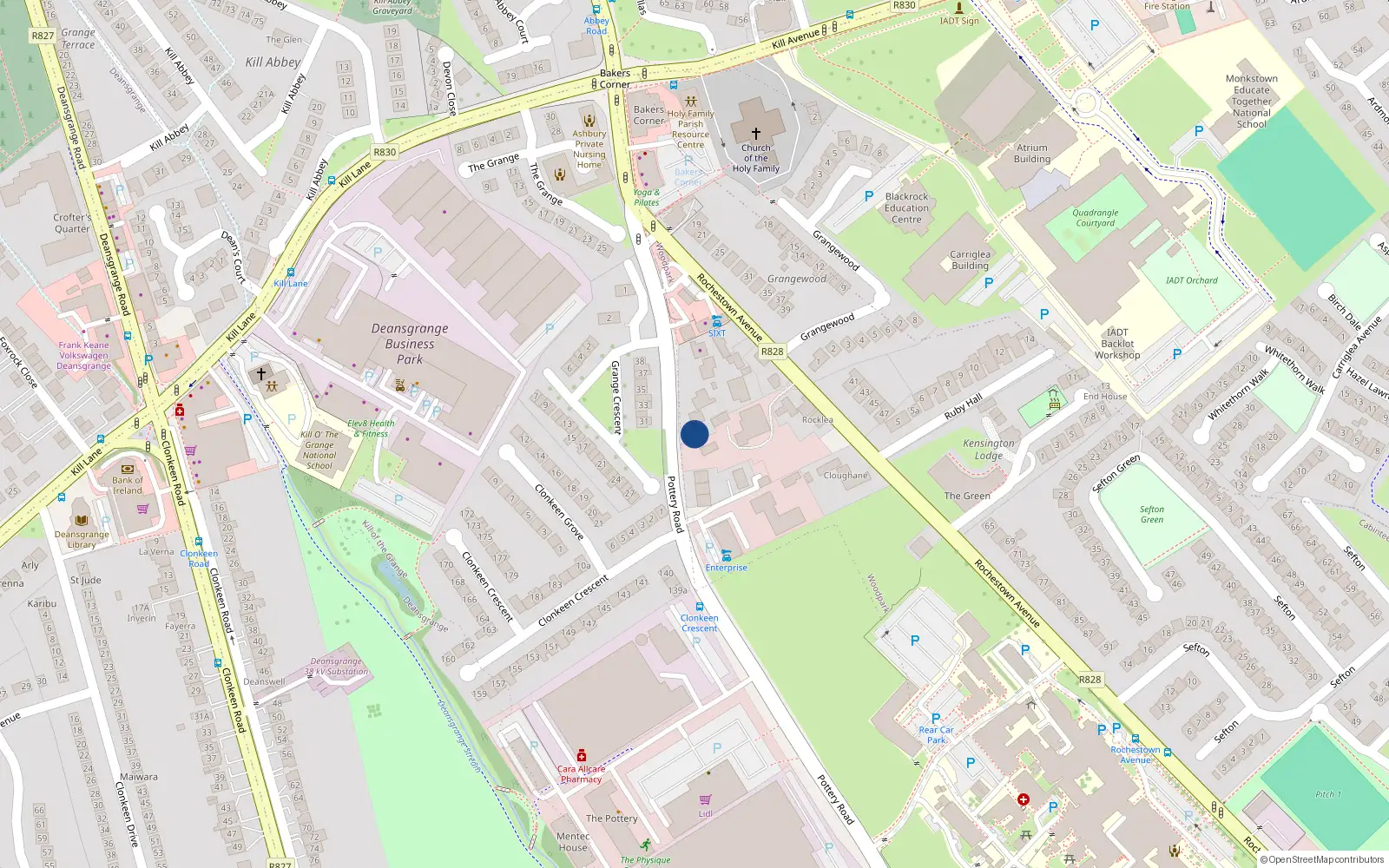 Overhead map showing the location of Woodpark, Dublin, Co. Dublin