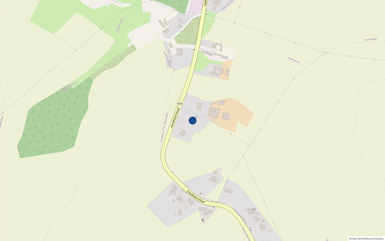 Overhead map showing the location of Dayne House, Newcastle North, Newcastle, Co. Dublin