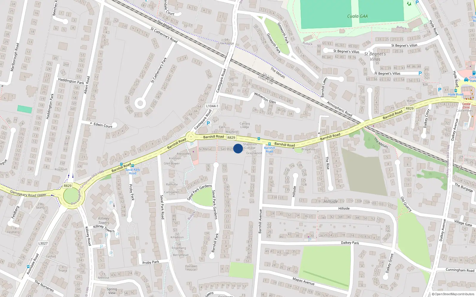 Overhead map showing the location of Dalkey, Dublin, Co. Dublin