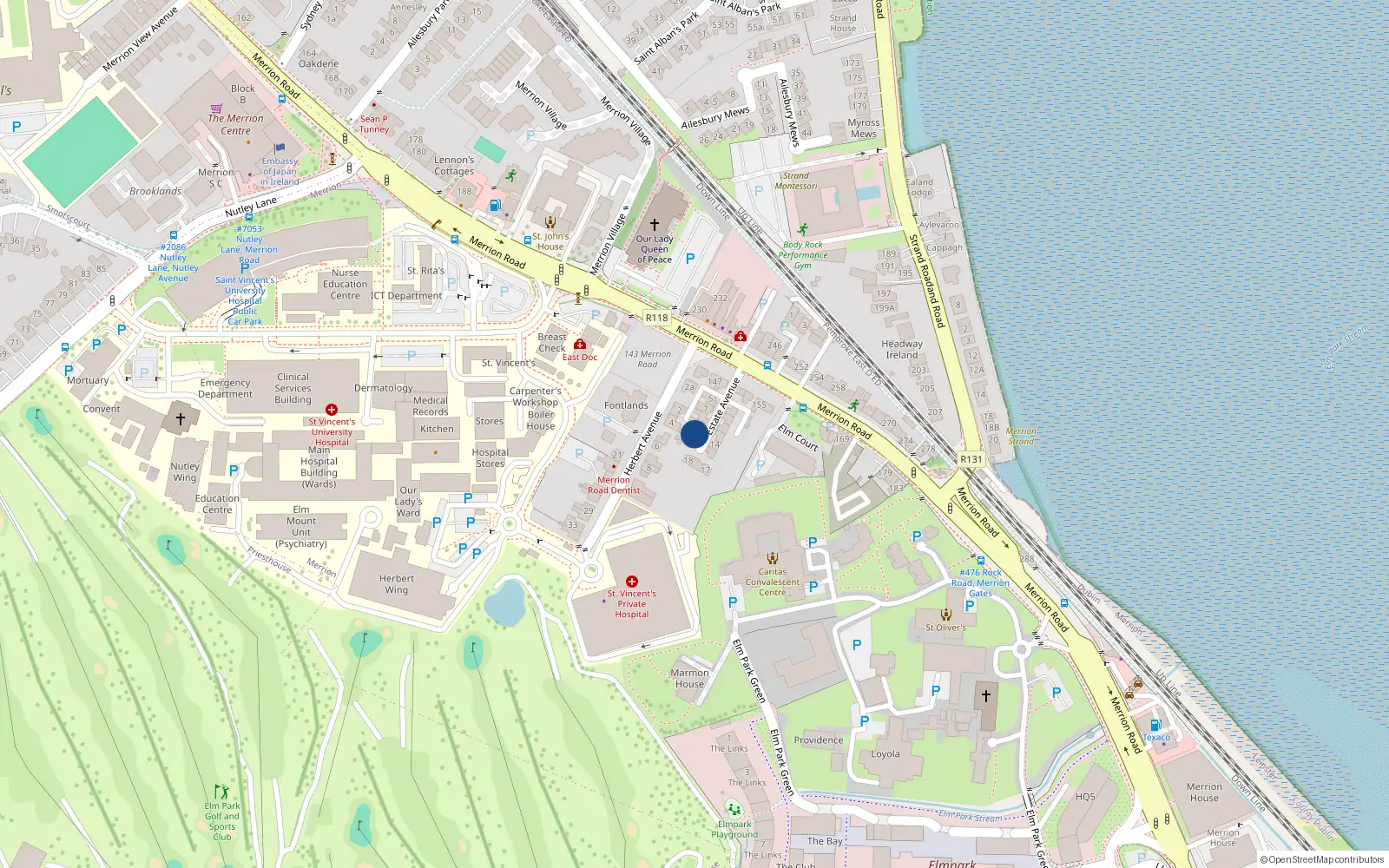 Overhead map showing the location of 13 Estate Avenue, Merrion