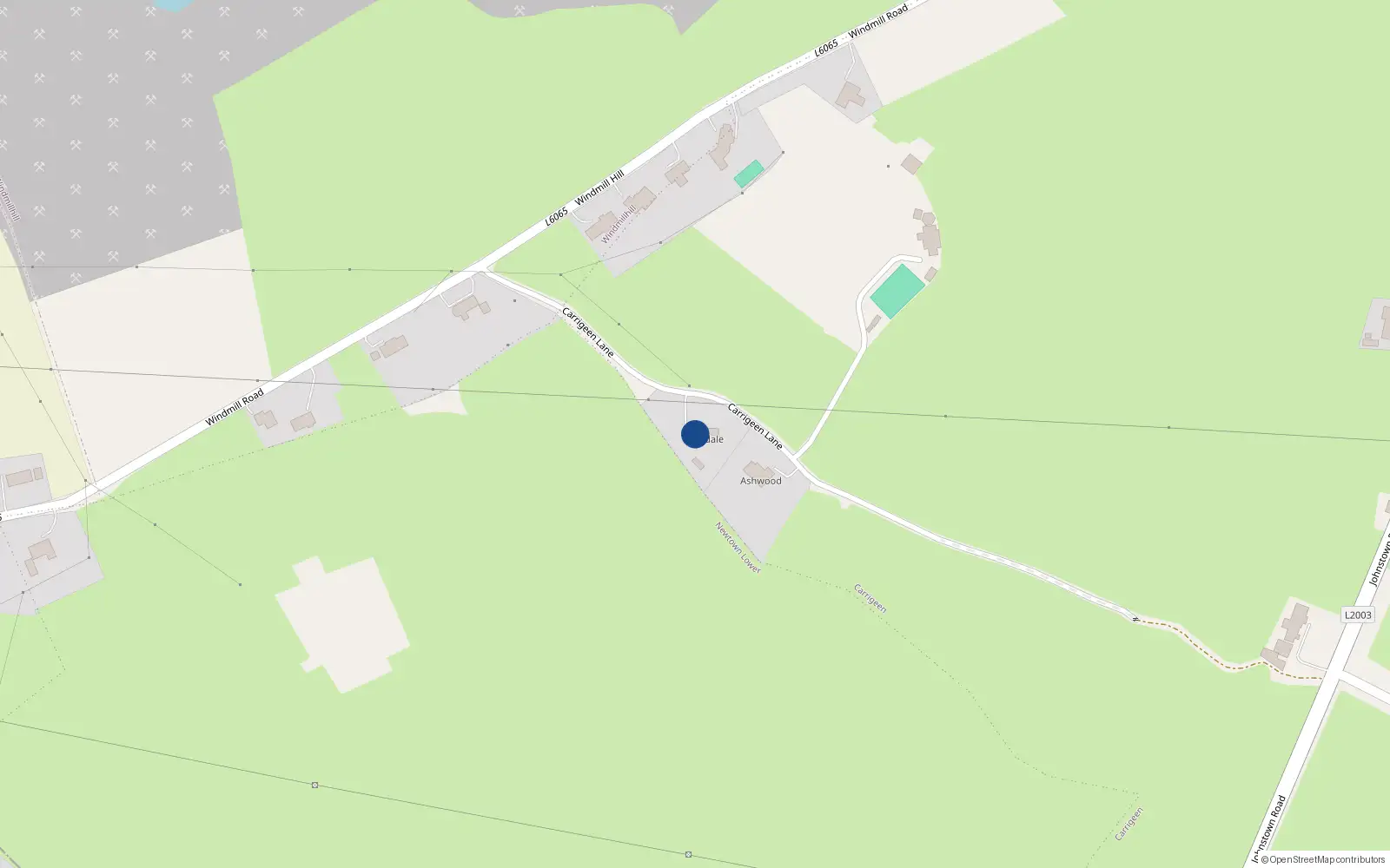 Overhead map showing the location of Ferndale, Windmillhill, Rathcoole, Co. Dublin