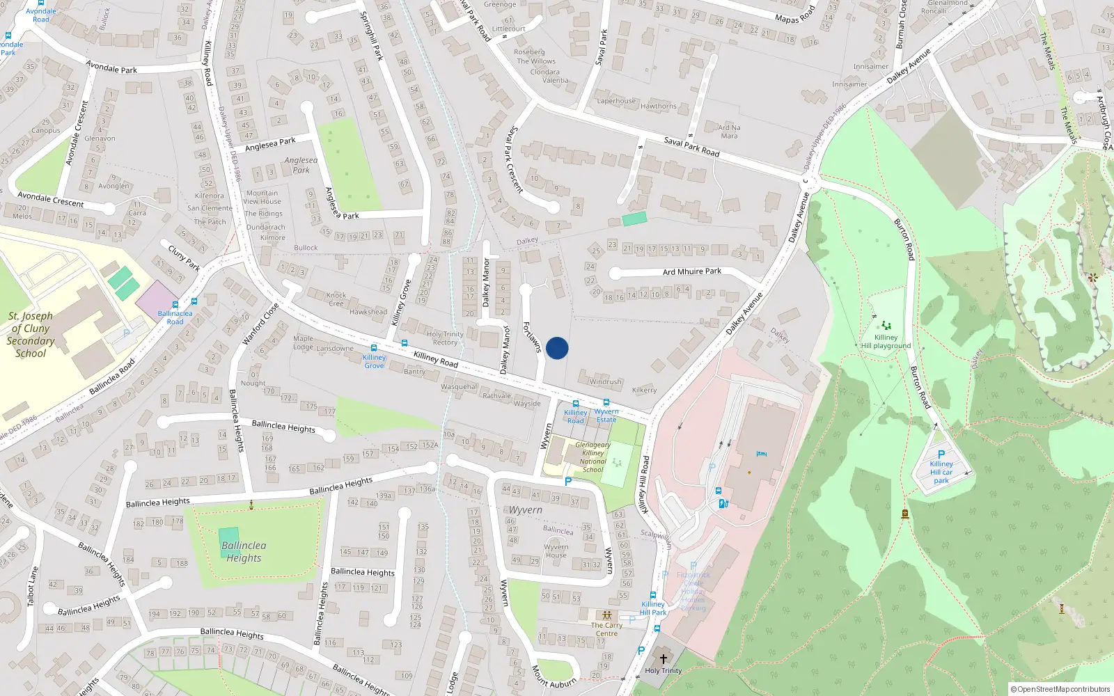Overhead map showing the location of Scalpwilliam Or Mount Mapas, Dublin, Co. Dublin