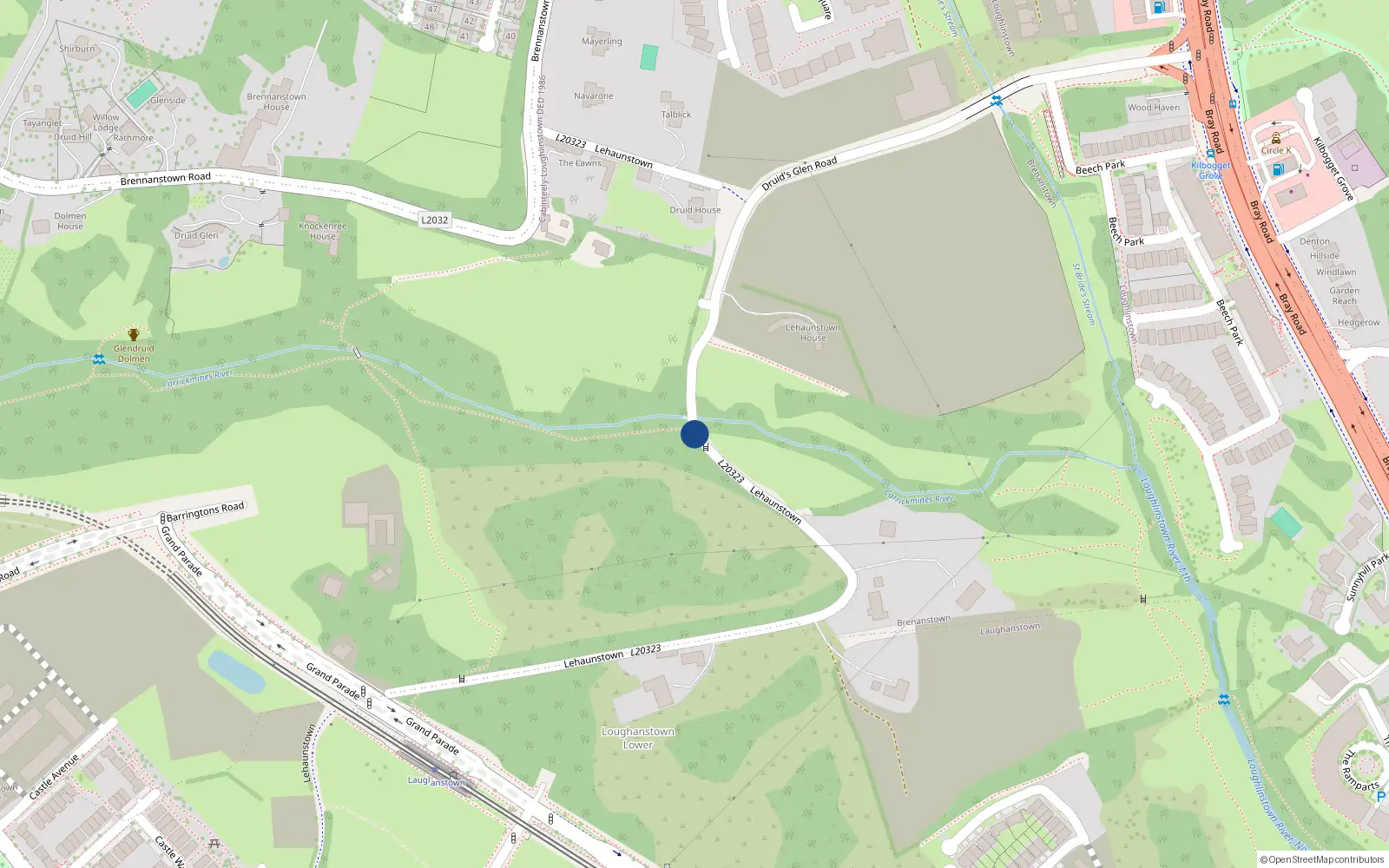 Overhead map showing the location of Lehaunstown