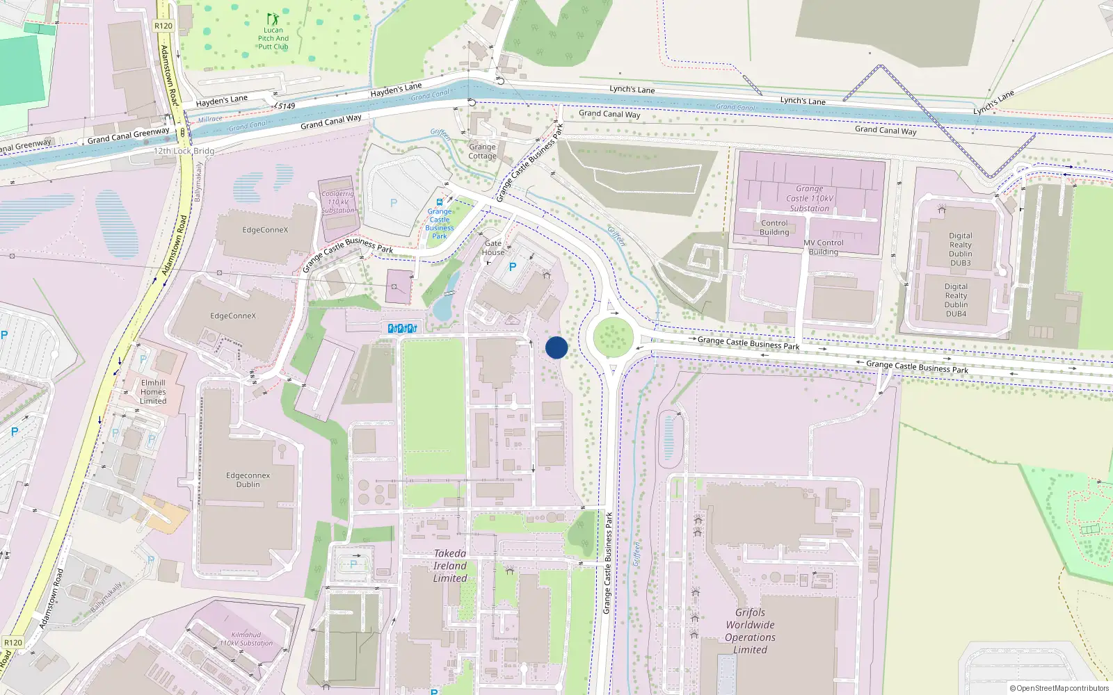 Overhead map showing the location of Grange, Co. Dublin