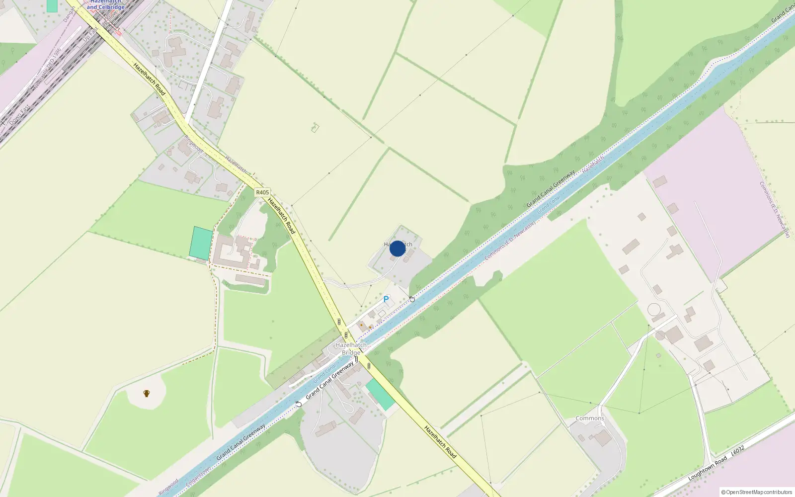 Overhead map showing the location of Hazelhatch House, Hazelhatch, Celbridge, Co. Dublin