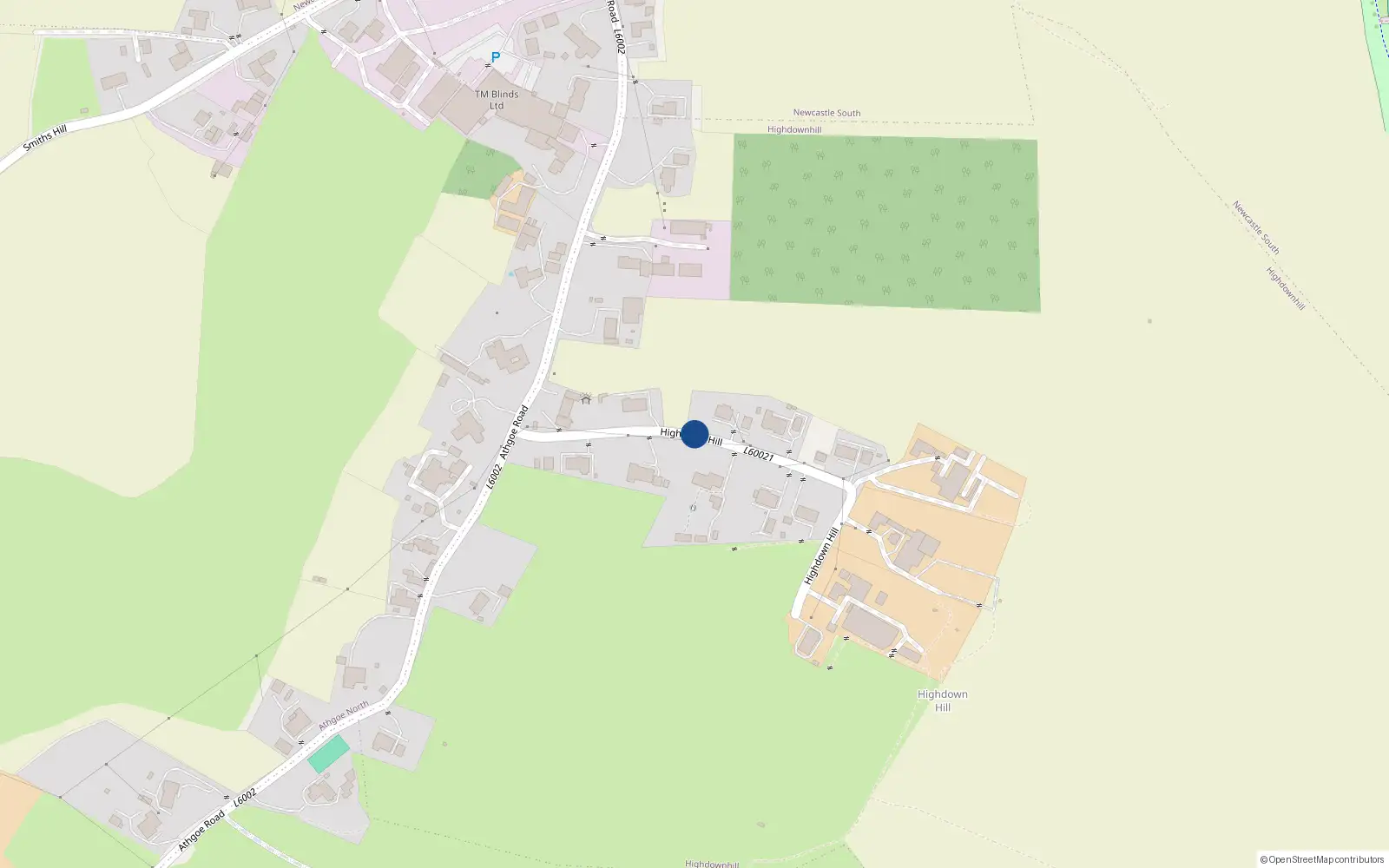 Overhead map showing the location of Highdown Hill, Highdownhill